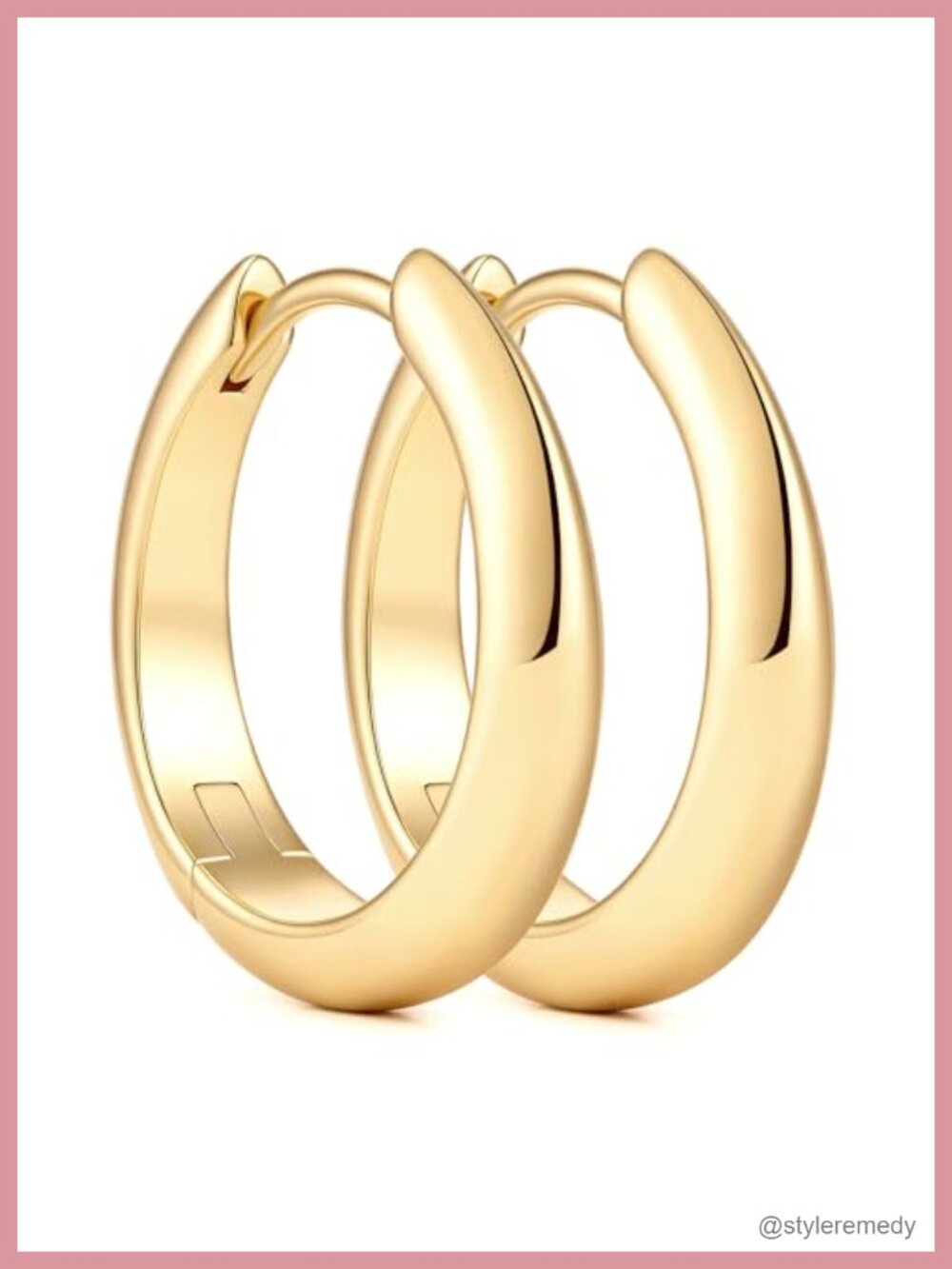 14K Gold Plated Hoop Earrings Women Spring Clasp